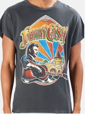 MadeWorn Johnny Cash Tee in Coal Grey